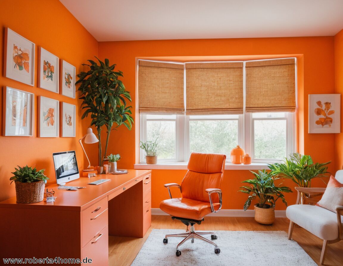 Kreativförderndes Orange im Arbeitszimmer   - Die besten Farben für jeden Raum – Farbpsychologie im Wohnbereich